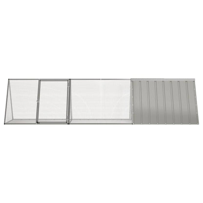 Gabbia per Conigli grigio 302,5x80,5x71 cm Acciaio Zincato
