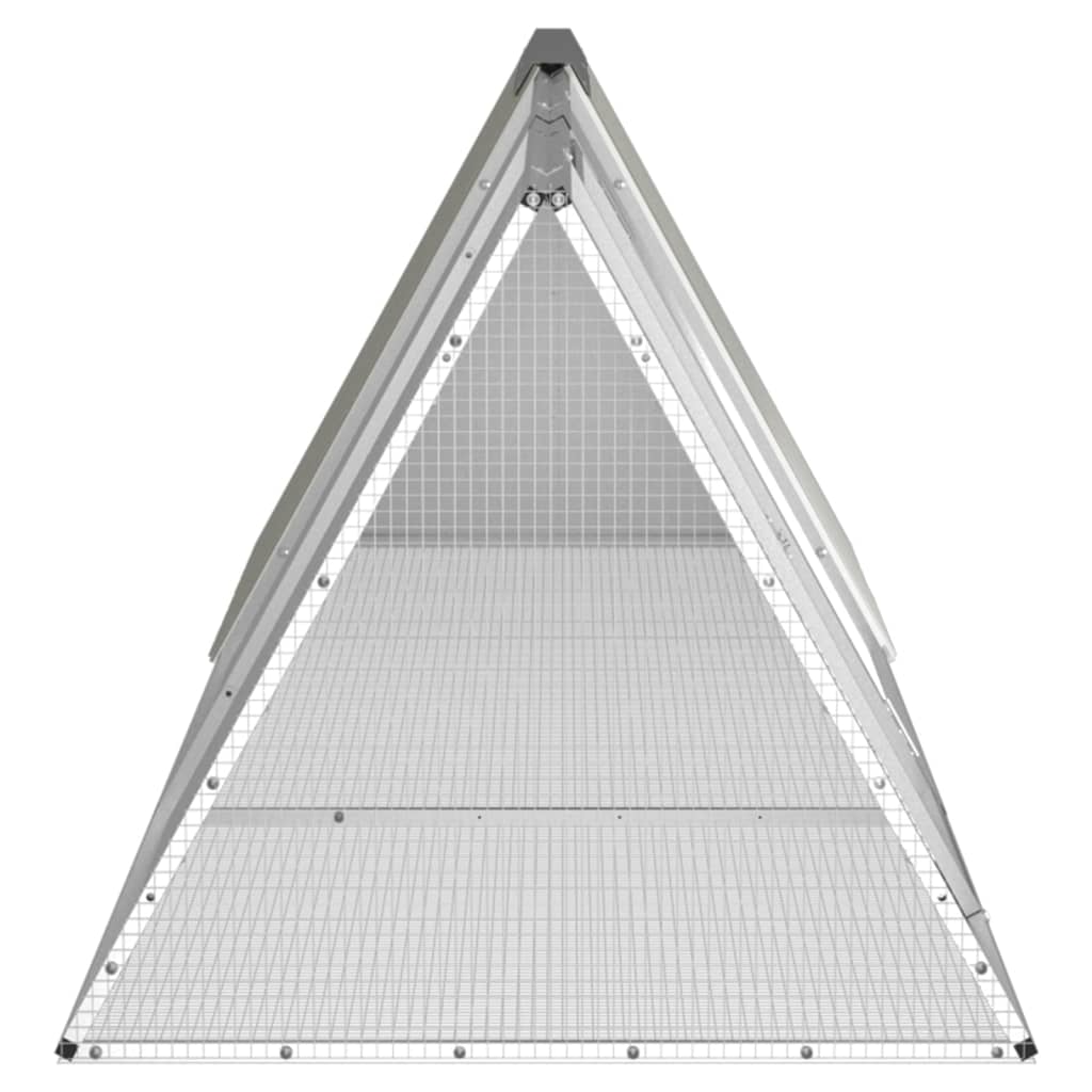 Gabbia per Conigli grigio 302,5x80,5x71 cm Acciaio Zincato