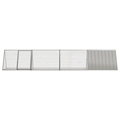 Gabbia per Conigli grigio 403,5x80,5x71 cm Acciaio Zincato
