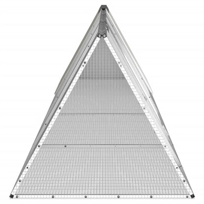 Gabbia per Conigli grigio 403,5x80,5x71 cm Acciaio Zincato