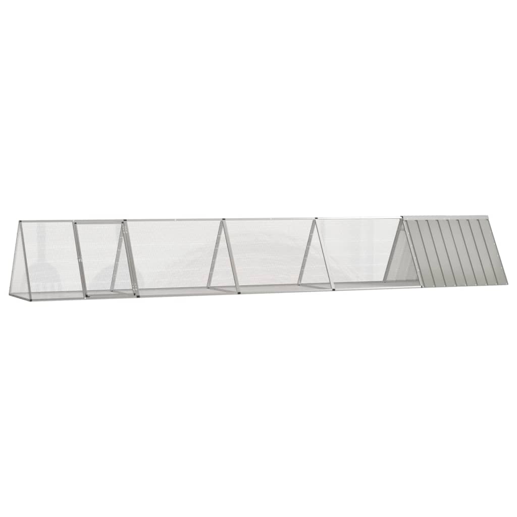 Gabbia per Conigli grigio 504,5x80,5x71 cm Acciaio Zincato