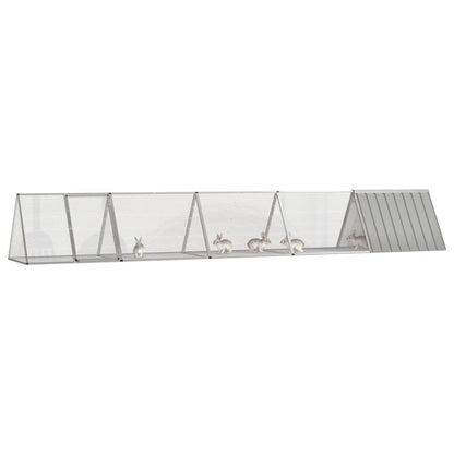 Gabbia per Conigli grigio 504,5x80,5x71 cm Acciaio Zincato