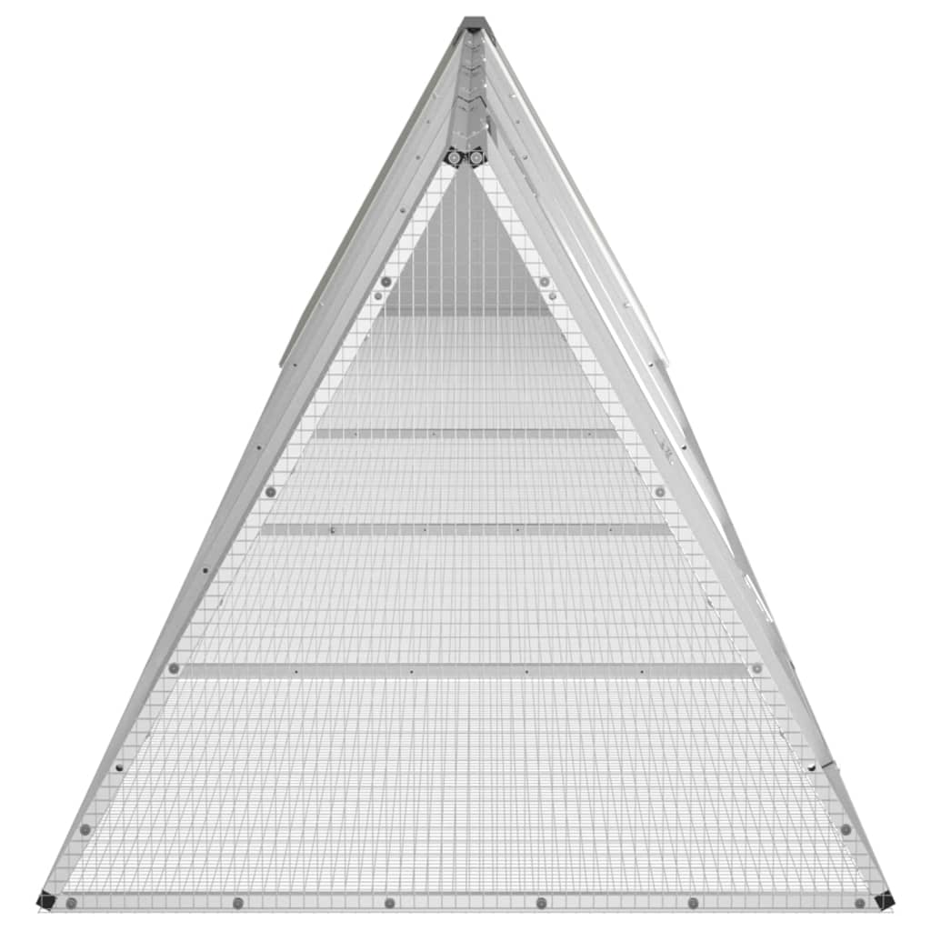 Gabbia per Conigli grigio 504,5x80,5x71 cm Acciaio Zincato