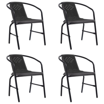 Sedie da Giardino 4 pz in Rattan in Plastica e Acciaio 110 kg