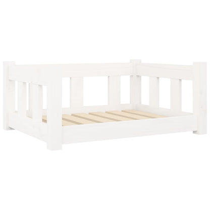 Cuccia per Cani Bianca 65,5x50,5x28 cm Legno Massello di Pino