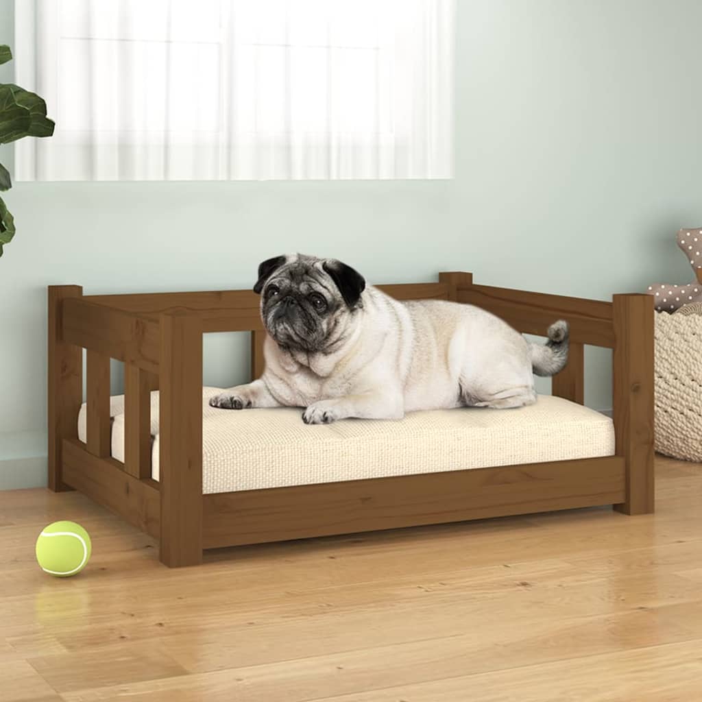 Cuccia per Cani Ambra 65,5x50,5x28 cm in Legno Massello di Pino