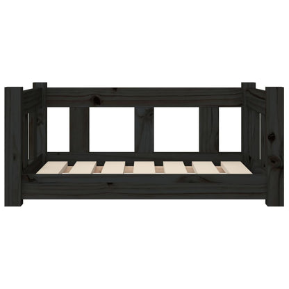 Cuccia per Cani Nera 65,5x50,5x28 cm in Legno Massello di Pino