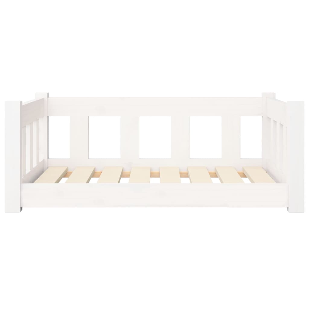 Cuccia per Cani Bianca 75,5x55,5x28cm in Legno Massello di Pino