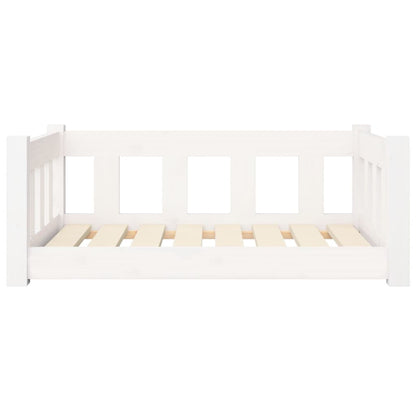 Cuccia per Cani Bianca 75,5x55,5x28cm in Legno Massello di Pino