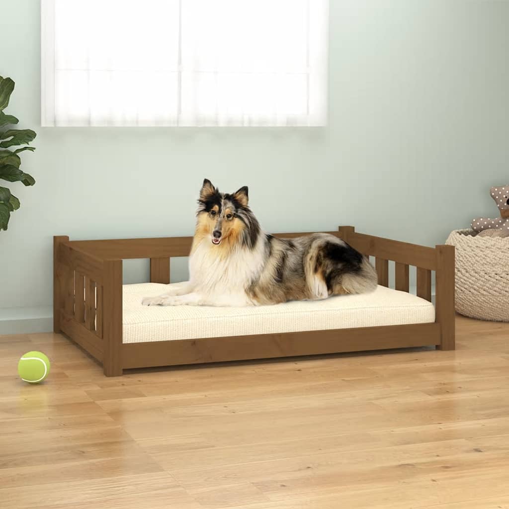Cuccia per Cani Ambra 95,5x65,5x28 cm in Legno Massello di Pino