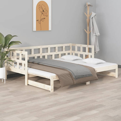 Dormeuse Estraibile in Legno Massello di Pino 2x(80x200) cm