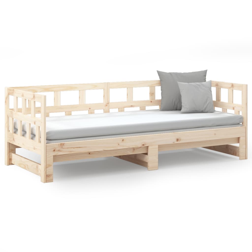 Dormeuse Estraibile in Legno Massello di Pino 2x(90x190) cm