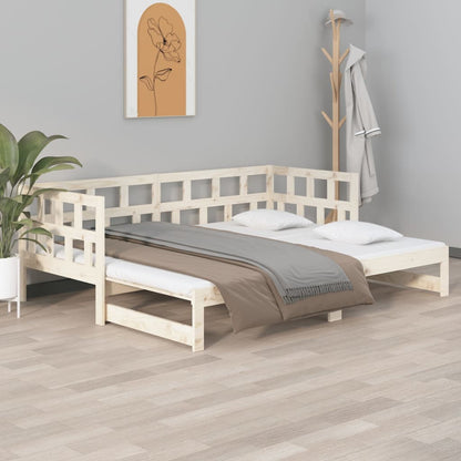 Dormeuse Estraibile in Legno Massello di Pino 2x(90x190) cm