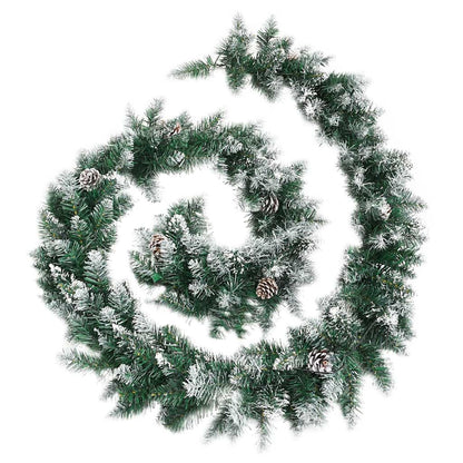 Ghirlanda Natalizia con Luci a LED 2,7 m in PVC Verde