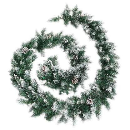 Ghirlanda Natalizia con Luci a LED 2,7 m in PVC Verde