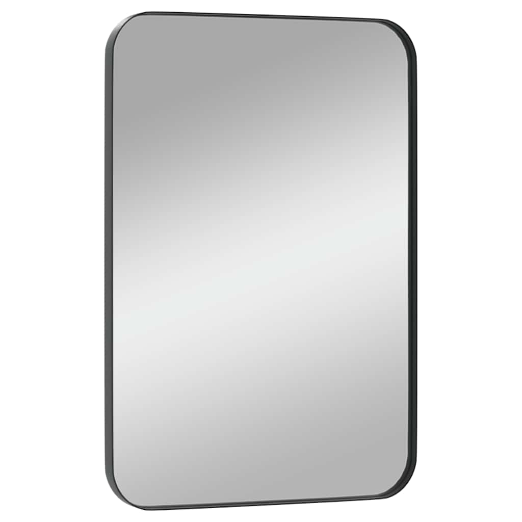 Specchio da Parete Nero 40x60 cm Rettangolare