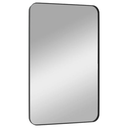 Specchio da Parete Nero 50x80 cm Rettangolare