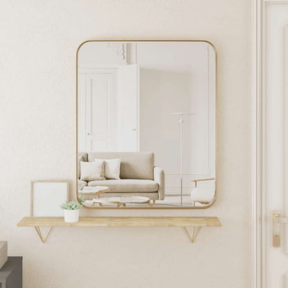 Specchio da Parete Dorato 50x60 cm Rettangolare