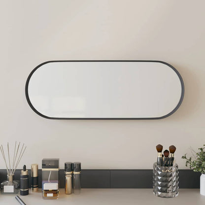 Specchio da Parete Nero 15x40 cm Ovale
