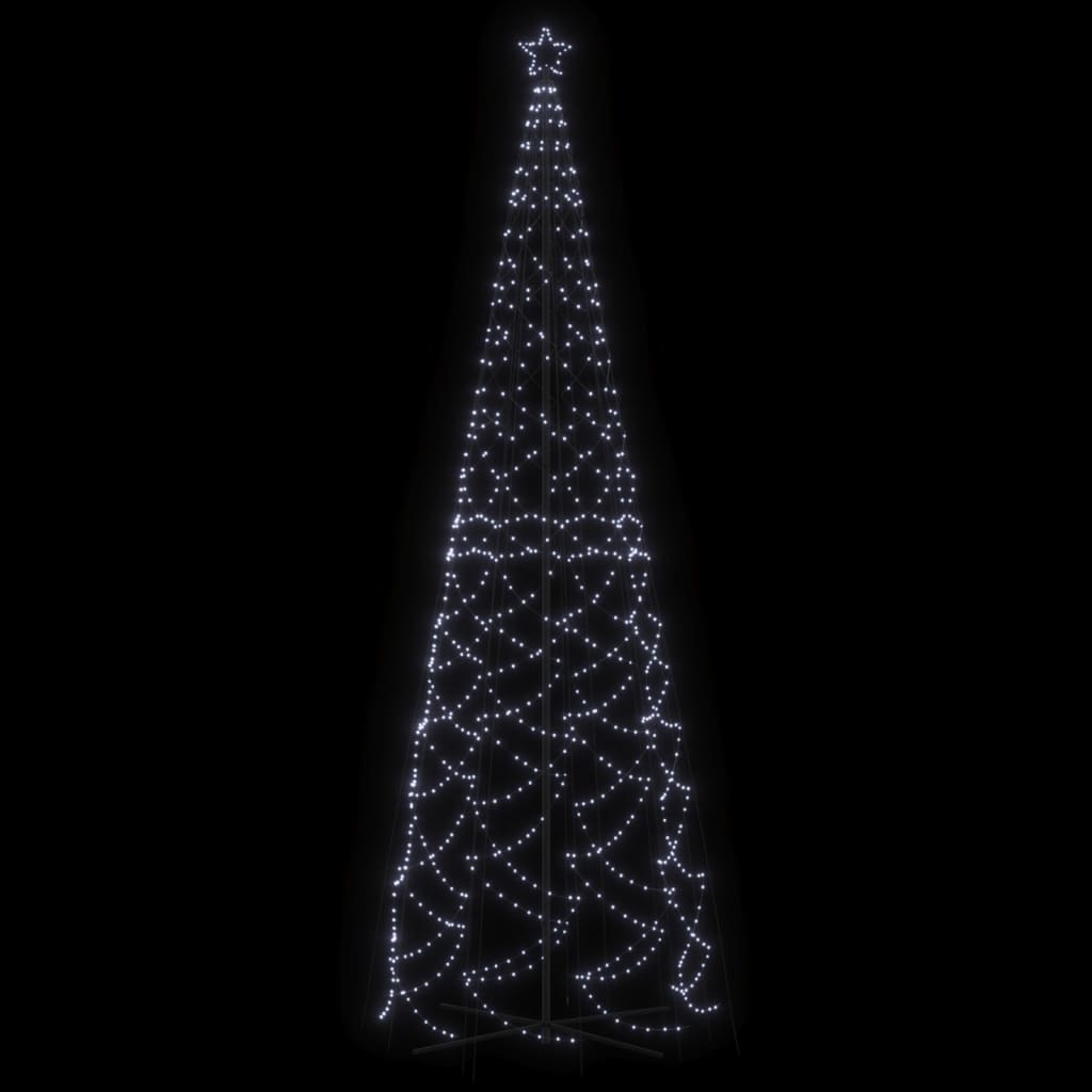 Albero di Natale a Cono Bianco Freddo 1400 LED 160x500 cm