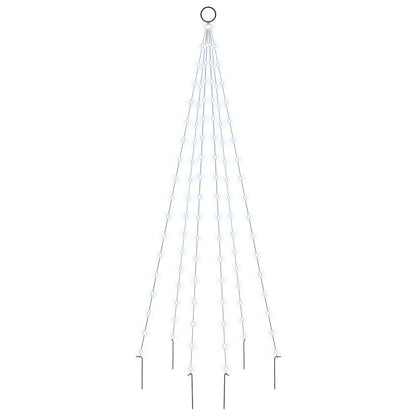Albero di Natale Pennone Bianco Freddo 108 LED 180 cm