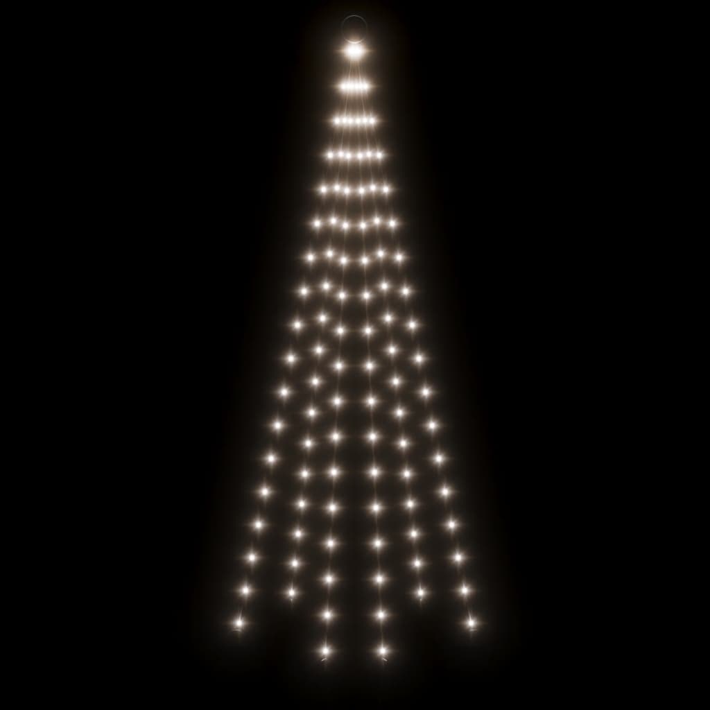 Albero di Natale Pennone Bianco Freddo 108 LED 180 cm