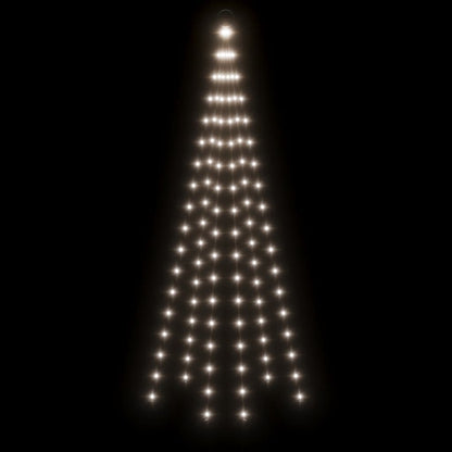 Albero di Natale Pennone Bianco Freddo 108 LED 180 cm