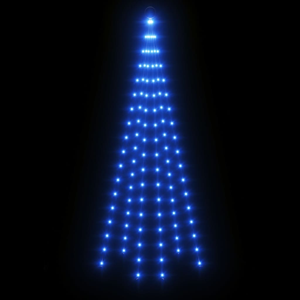 Albero di Natale Pennone Blu 108 LED 180 cm