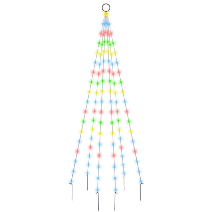 Albero di Natale Pennone Colorato 108 LED 180 cm