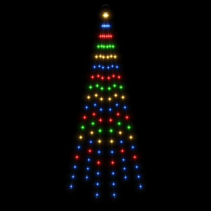 Albero di Natale Pennone Colorato 108 LED 180 cm
