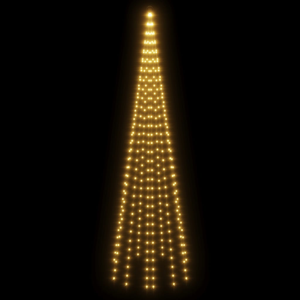 Albero di Natale Pennone Bianco Caldo 310 LED 300 cm