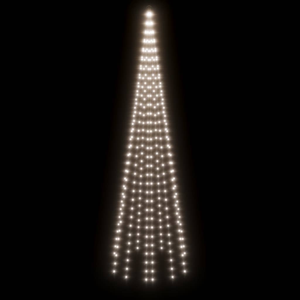 Albero di Natale Pennone Bianco Freddo 310 LED 300 cm