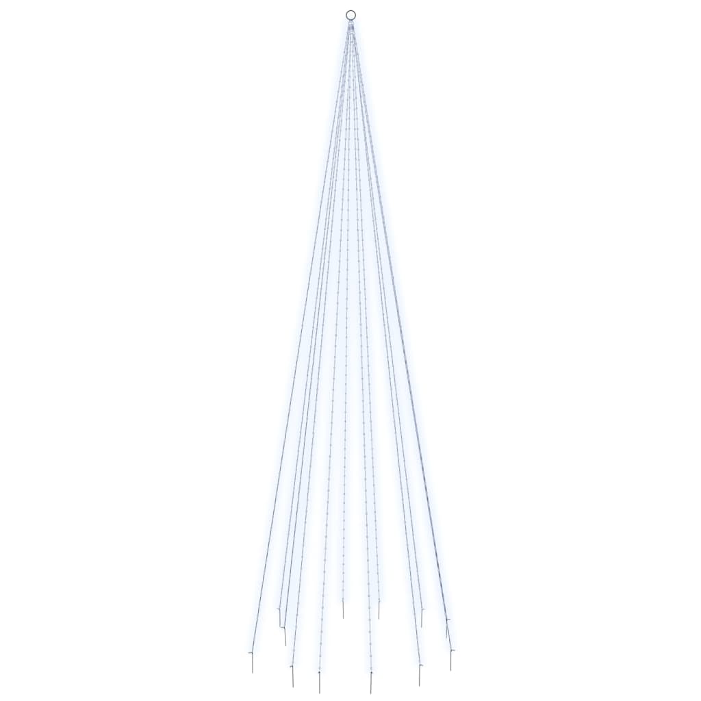 Albero di Natale Pennone Bianco Freddo 732 LED 500 cm