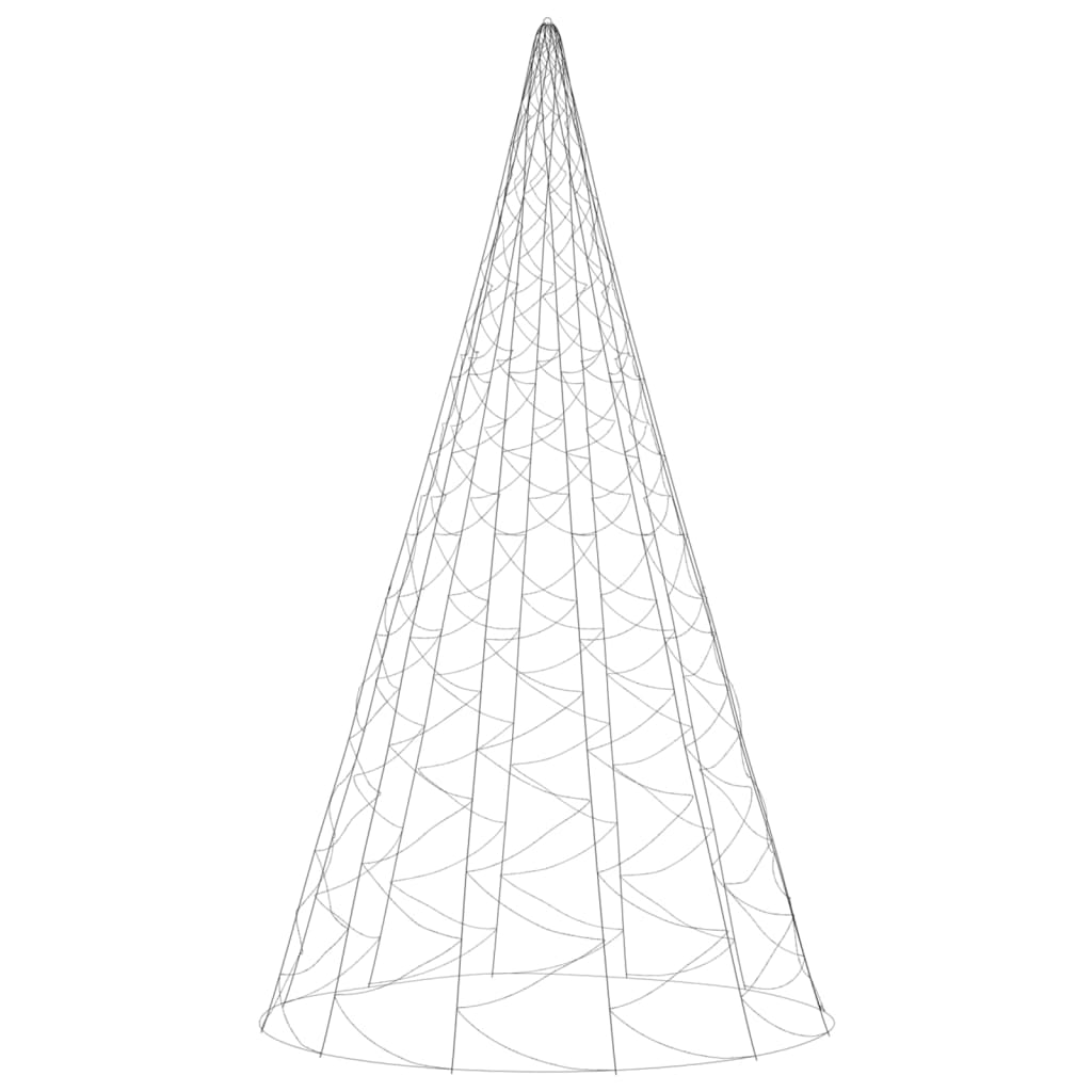 Albero di Natale Pennone Bianco Caldo 3000 LED 800 cm