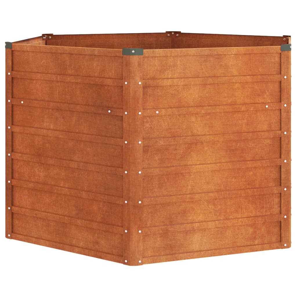 Letto Rialzato da Giardino Ruggine 129x129x77 cm Acciaio Corten