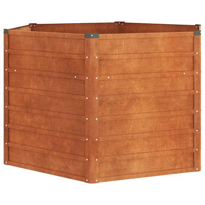 Letto Rialzato da Giardino Ruggine 129x129x77 cm Acciaio Corten
