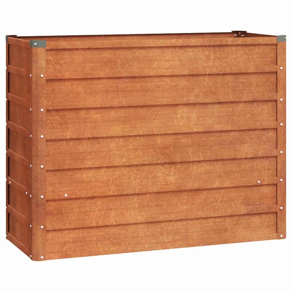 Letto Rialzato da Giardino Ruggine 100x40x77 cm Acciaio Corten