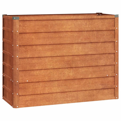 Letto Rialzato da Giardino Ruggine 100x40x77 cm Acciaio Corten