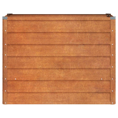 Letto Rialzato da Giardino Ruggine 100x40x77 cm Acciaio Corten