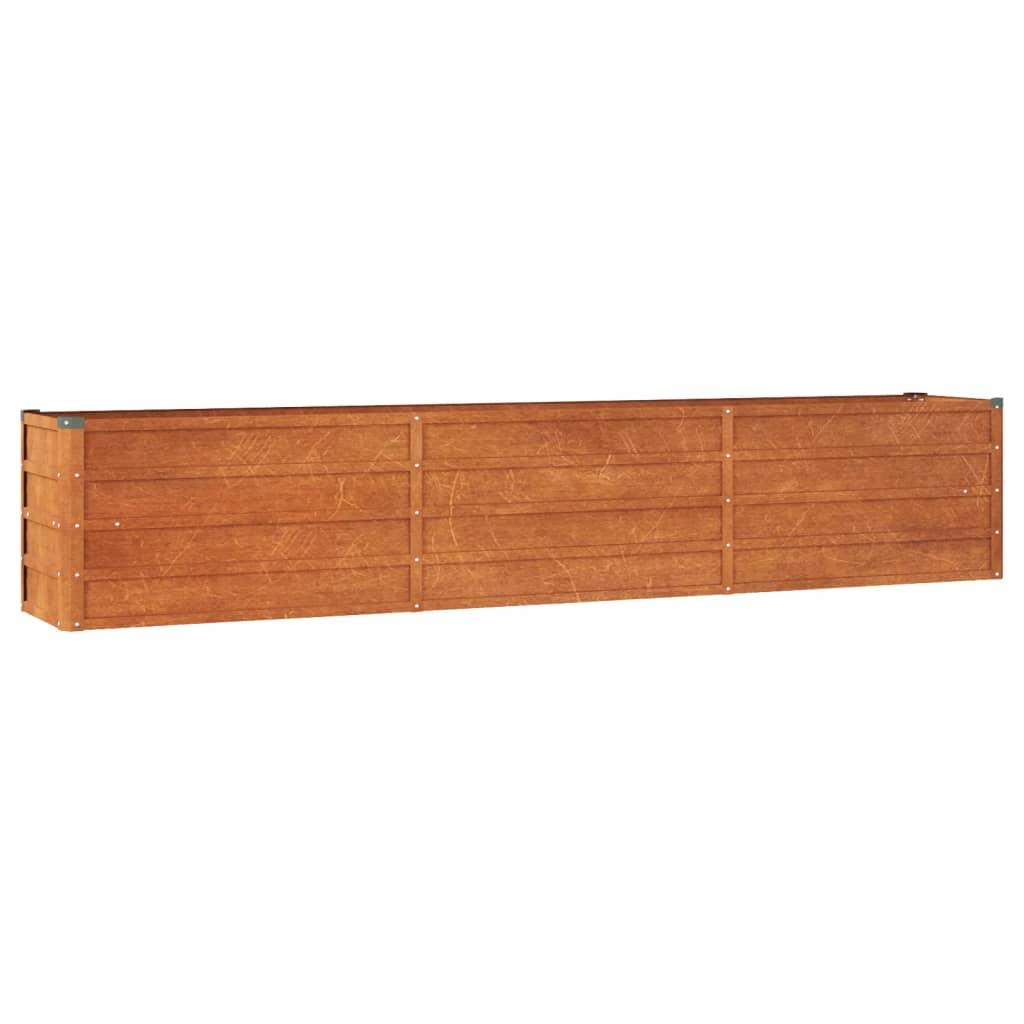 Letto Rialzato da Giardino Ruggine 240x40x45 cm Acciaio Corten