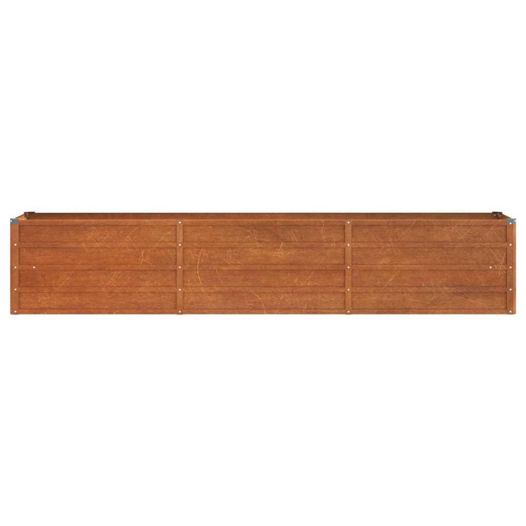 Letto Rialzato da Giardino Ruggine 240x40x45 cm Acciaio Corten