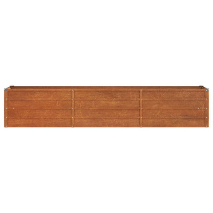 Letto Rialzato da Giardino Ruggine 240x40x45 cm Acciaio Corten