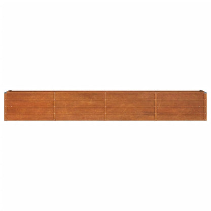 Letto Rialzato da Giardino Ruggine 320x40x45 cm Acciaio Corten