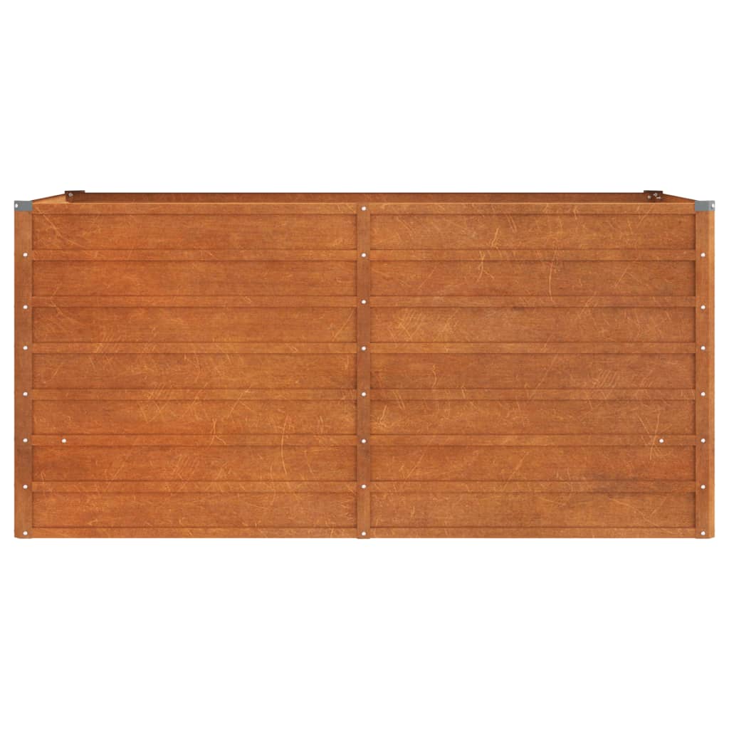 Letto Rialzato da Giardino Ruggine 160x80x77 cm Acciaio Corten