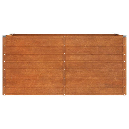 Letto Rialzato da Giardino Ruggine 160x80x77 cm Acciaio Corten