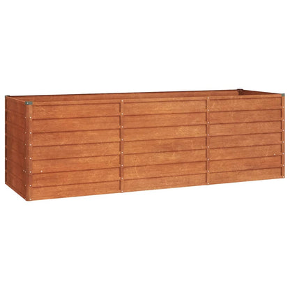 Letto Rialzato da Giardino Ruggine 240x80x77 cm Acciaio Corten