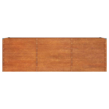 Letto Rialzato da Giardino Ruggine 240x80x77 cm Acciaio Corten
