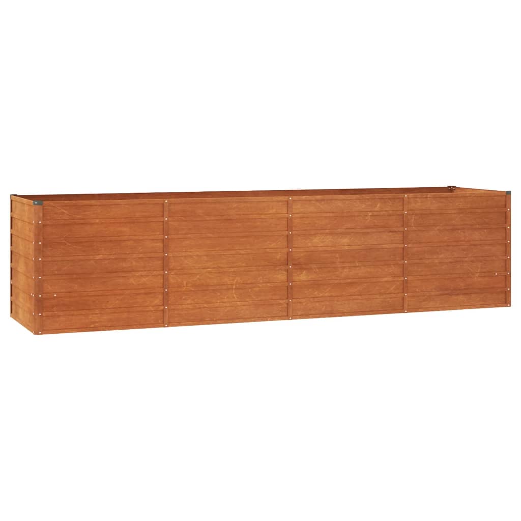 Letto Rialzato da Giardino Ruggine 320x80x77 cm Acciaio Corten