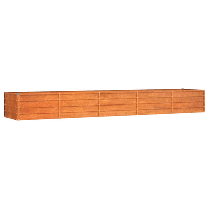 Letto Rialzato da Giardino Ruggine 400x80x45 cm Acciaio Corten