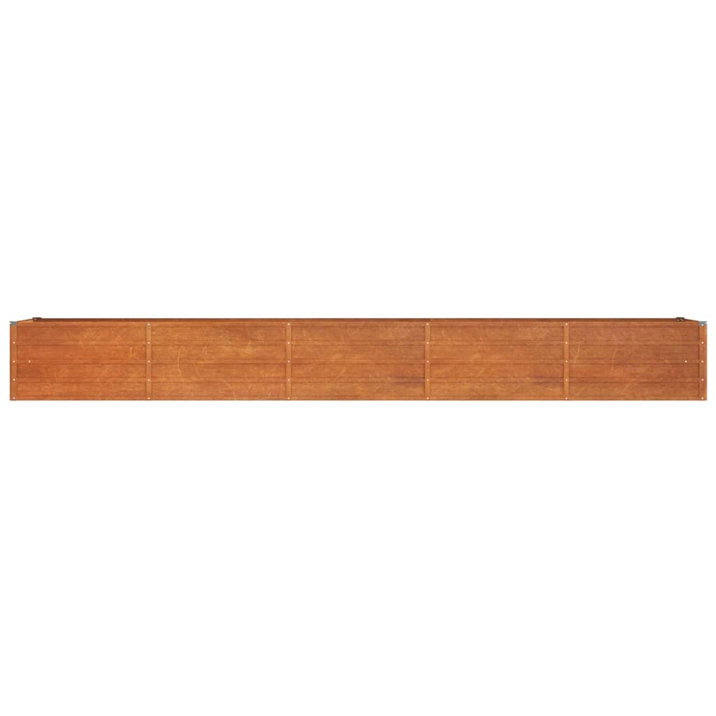 Letto Rialzato da Giardino Ruggine 400x80x45 cm Acciaio Corten